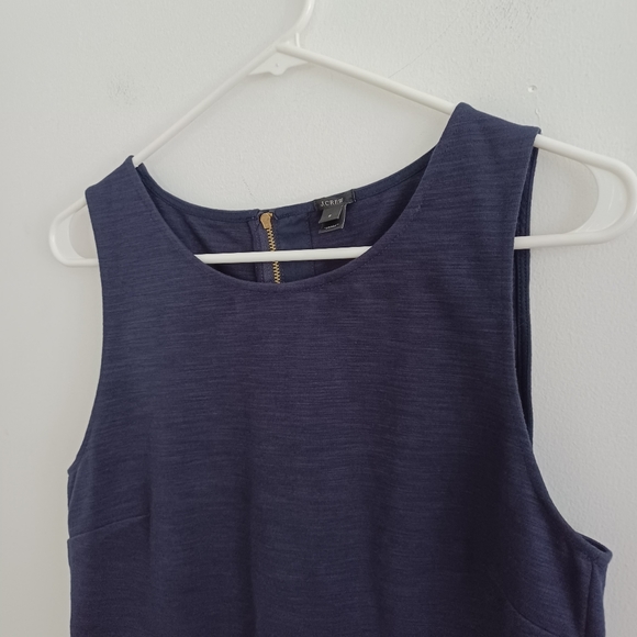 NWOT J.crew Navy Blue Ponte Sleevess Zip back Stretch Peplum Top | sz Small - Picture 9 of 15